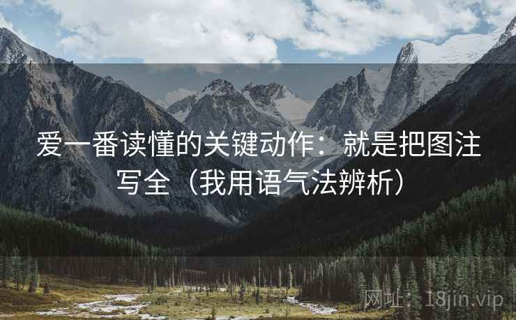 爱一番读懂的关键动作：就是把图注写全（我用语气法辨析）